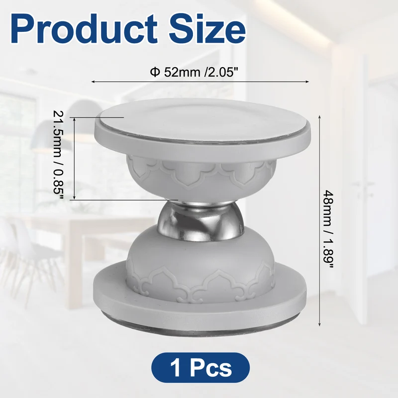 1.9" Magnetic Door Stoppers Silicone Door Stop with Adhesive Gray