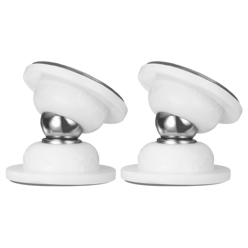 2Pcs 1.9" Magnetic Door Stoppers Silicone Door Stop with Adhesive White