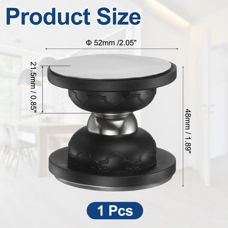 1.9" Magnetic Door Stoppers Silicone Door Stop with Adhesive Black