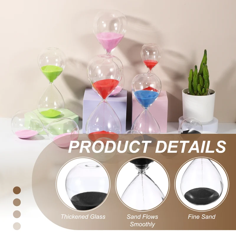 15 Minutes Sand Timer, Watch High Glass Sandglass Timer, Black