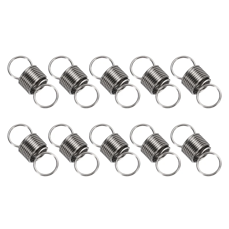 Extension Spring 10pcs Wire Dia 0.02" OD 0.24" Free Length 0.6"