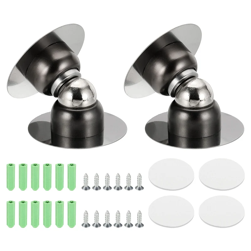 2PCS Magnetic Door Stoppers, Wall Floor Mounted Door Catch Holder, Gray