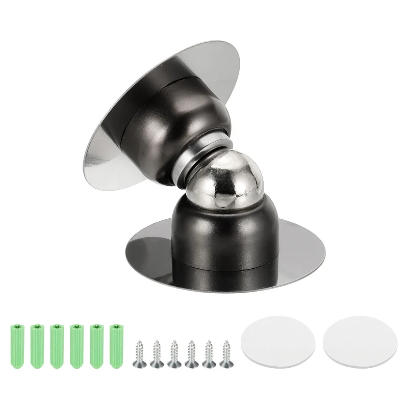 Magnetic Door Stoppers, Wall Floor Mounted Door Catch Holder, Gray
