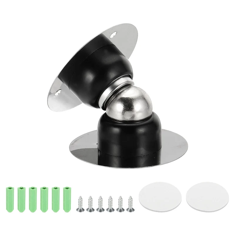 1.9" Magnetic Door Stoppers Wall Floor Mounted Door Catch Holder Black]
