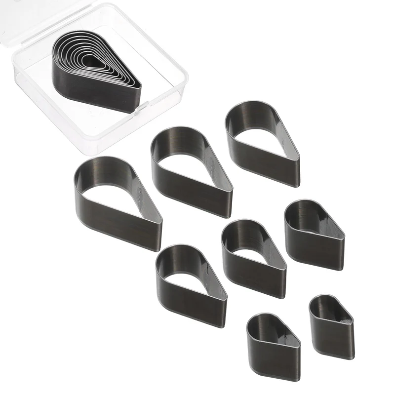 Leather Teardrop Shape Punch Cutter Set 8 Sizes Leather Hollow Cutter Kit 8pcs