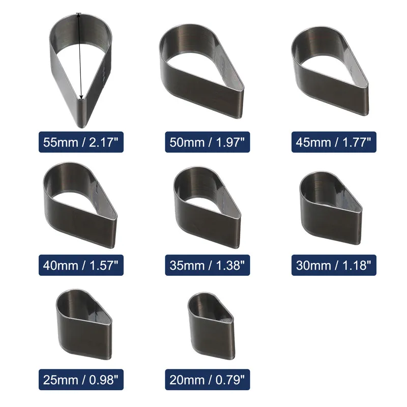 Leather Teardrop Shape Punch Cutter Set 8 Sizes Leather Hollow Cutter Kit 8pcs