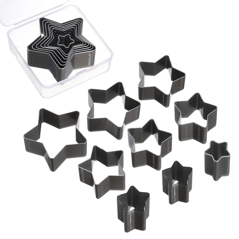 Leather Star Shape Punch Cutter Set 9 Sizes Leather Hollow Cutter Kit Durable Punch Die Kit Carbon Steel Leather Tool for Canvas Strap Belt Leathercraft Working 9pcs