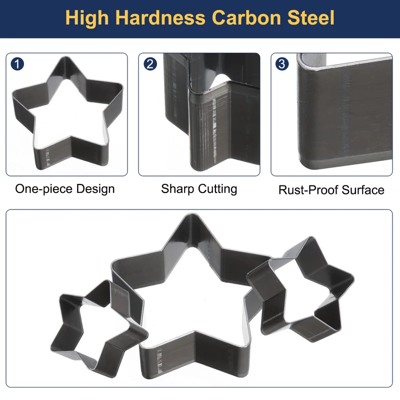 Leather Star Shape Punch Cutter Set 9 Sizes Leather Hollow Cutter Kit Durable Punch Die Kit Carbon Steel Leather Tool for Canvas Strap Belt Leathercraft Working 9pcs