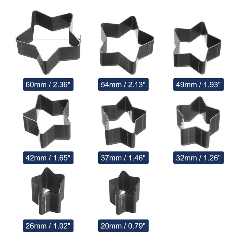 Leather Star Shape Punch Cutter Set 8 Sizes Leather Hollow Cutter Kit 8pcs