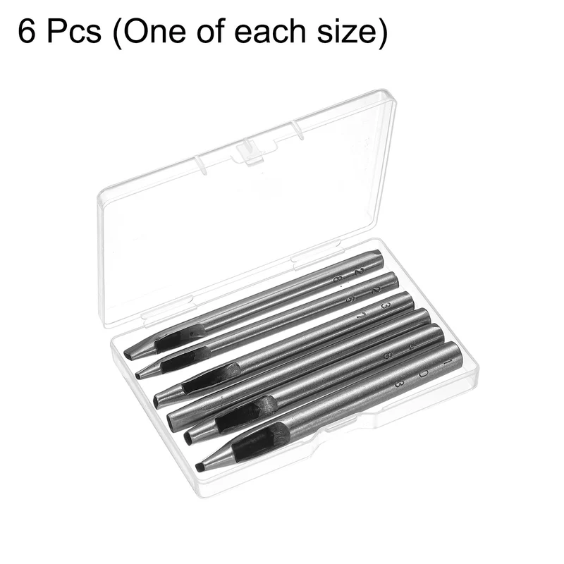 6pcs Oval Hole Punch Set 2mm 3mm 4mm Leather Hollow Cutter Kit Oblong Punch Die