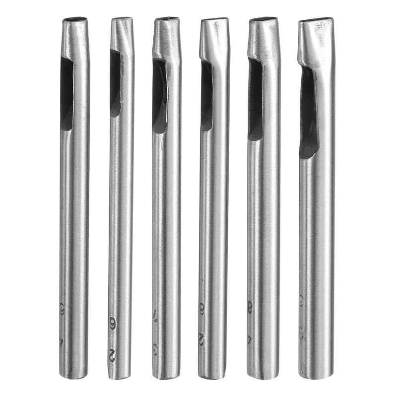 6pcs Oval Hole Punch Set Leather Hollow Cutter Oblong Punch Die for Strap Belt