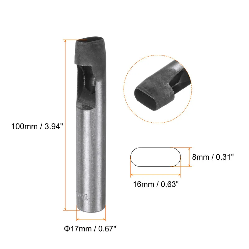 Leather Oval Hole Punch 16X8mm Belt Hole Puncher for Leather Crafting