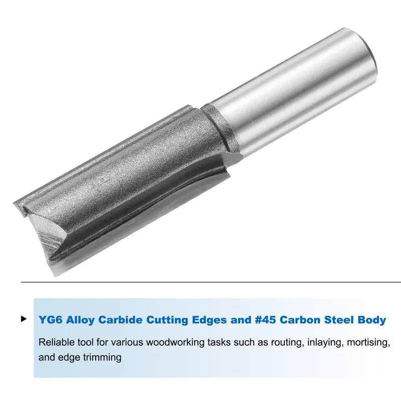 Straight Router Bit 1/2 Shank 5/8" Cutting Dia 2 Flutes 1.57" YG6 Carbide Cutter