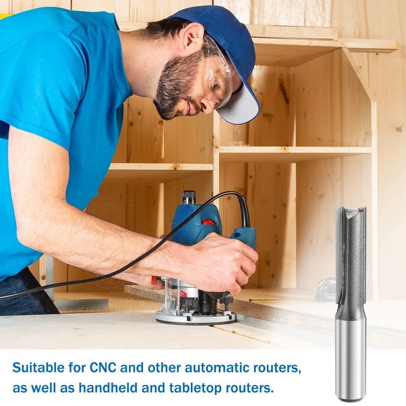 Straight Router Bit 1/2 Shank 15/32" Cutting Dia 2 Flutes 1.57" YG6 Carbide