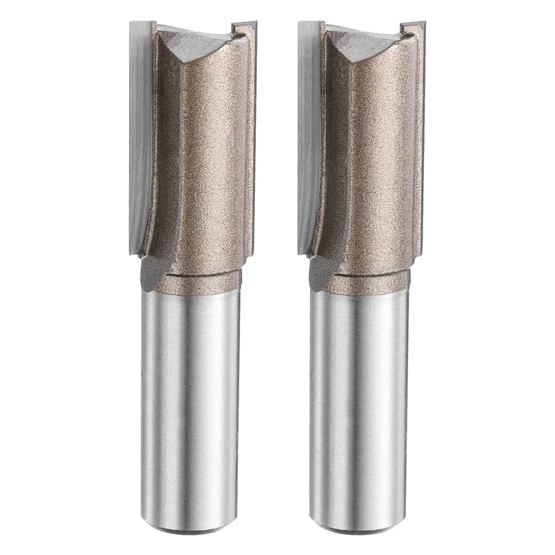 2pcs Straight Router Bit 1/2 Shank 5/8" Cutting Dia 2 Flutes 1.18" YG6 Carbide