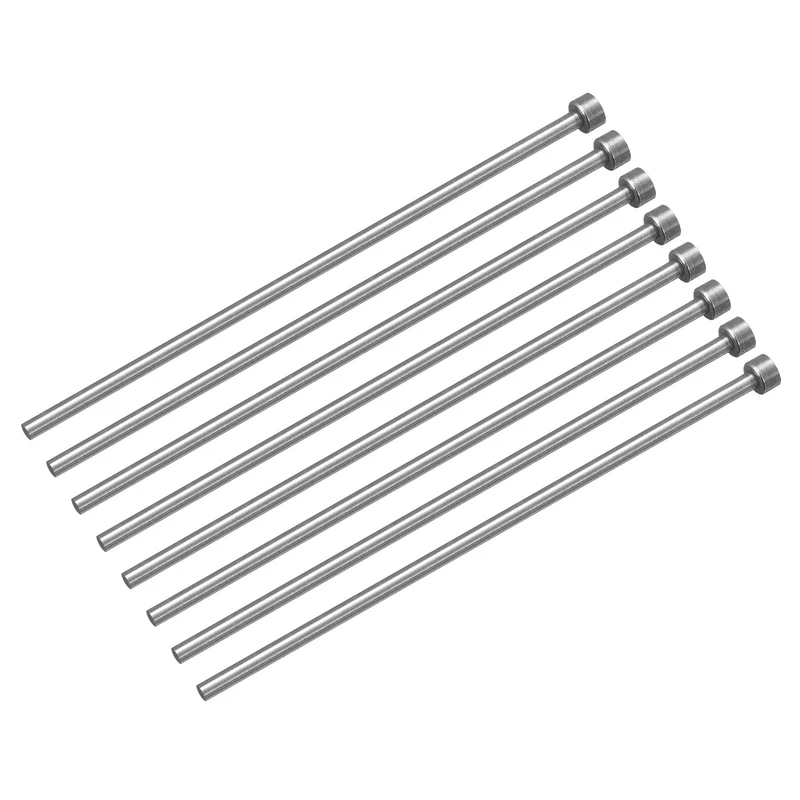 Straight Ejector Pins, 4mm Dia 65Mn Steel Round Tip Punch 150 Long 8Pcs
