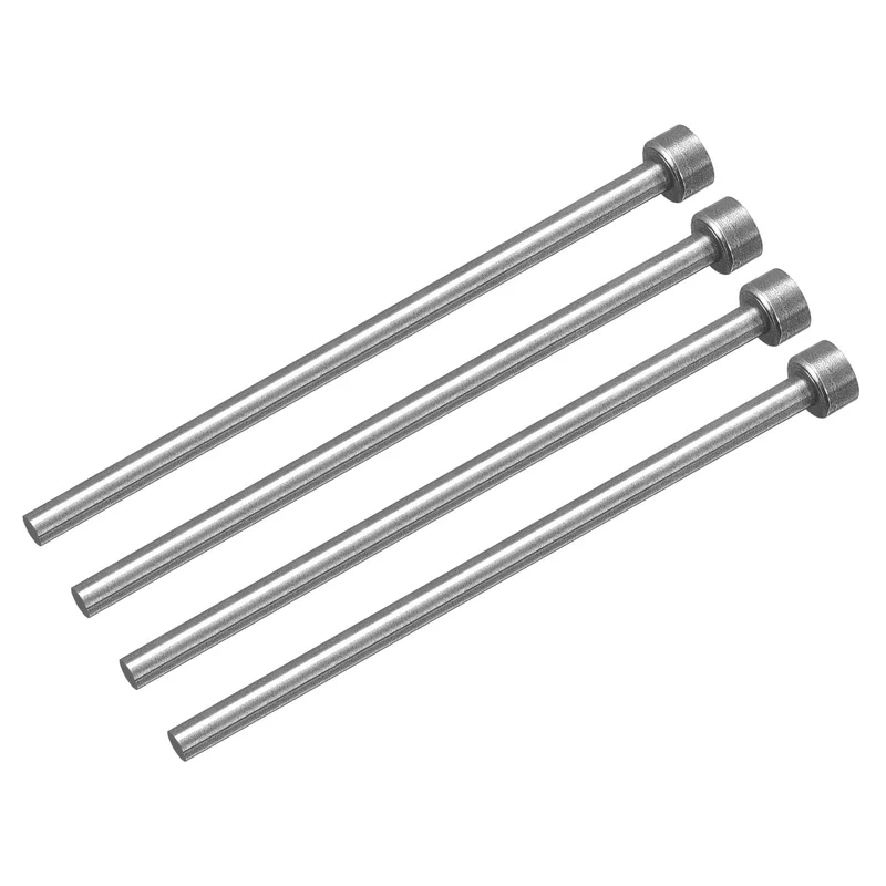 Straight Ejector Pins, 4mm Dia 65Mn Steel Round Tip Punch 100 Long 4Pcs