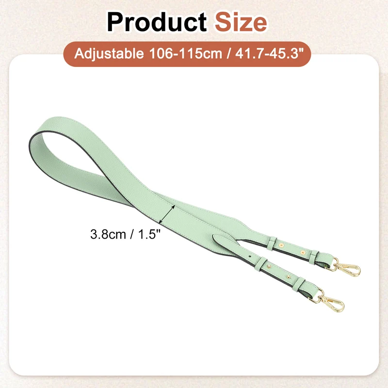 45.3" Adjustable PU Leather Purse Strap Crossbody Replacement Light Green/Gold