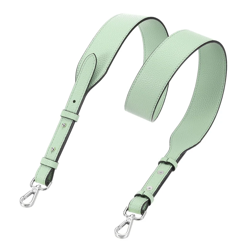 45.3" Adjustable PU Leather Purse Strap Crossbody Replacement Light Green/Silver