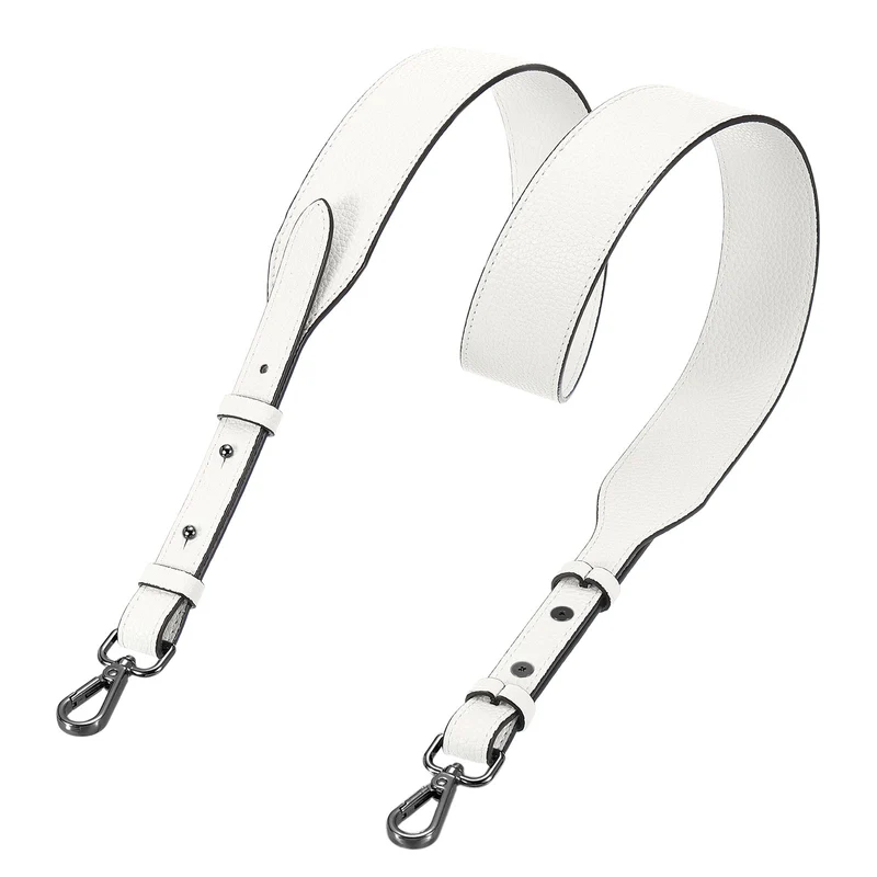 45.3" Adjustable PU Leather Purse Strap Crossbody Replacement White/Black