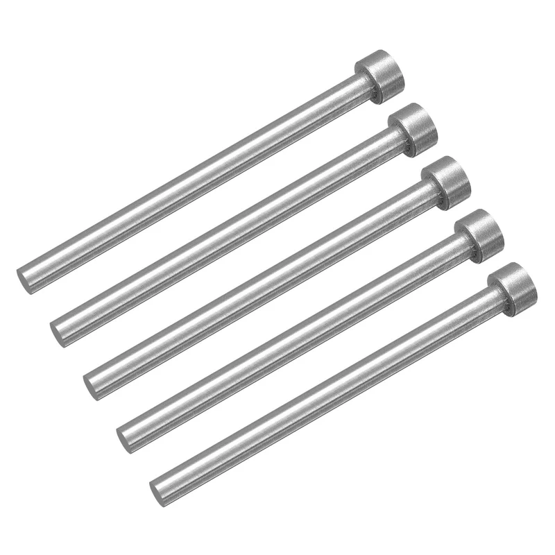 5Pcs Straight Ejector Pins, 6mm (0.24") Dia. SKD61 Round Tip Punch 100mm (4") Long for Mechanical Maintenance
