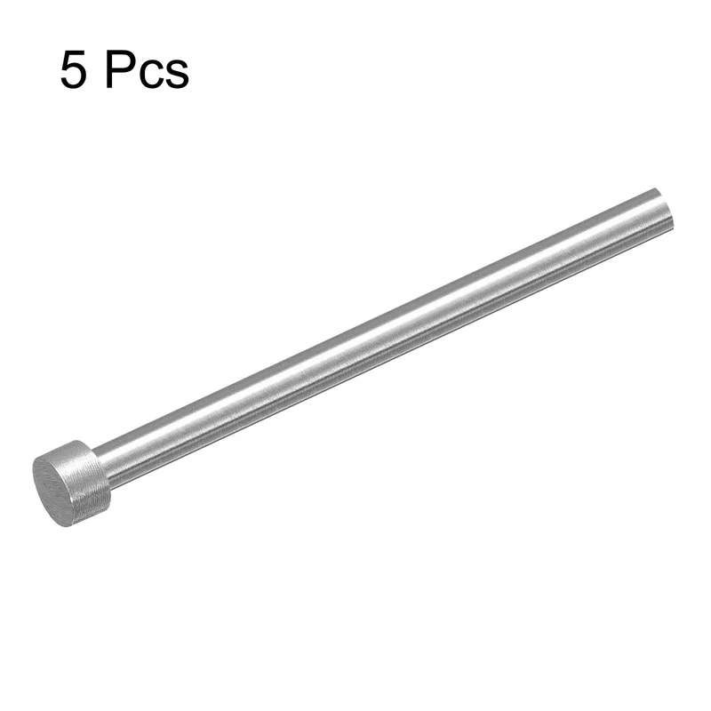 5Pcs Straight Ejector Pins, 6mm (0.24") Dia. SKD61 Round Tip Punch 100mm (4") Long for Mechanical Maintenance