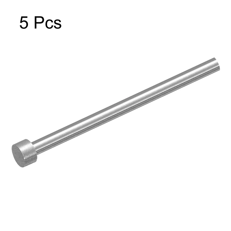 5Pcs Straight Ejector Pins, 5.5mm Dia. SKD61 Round Tip Punch 100mm Long
