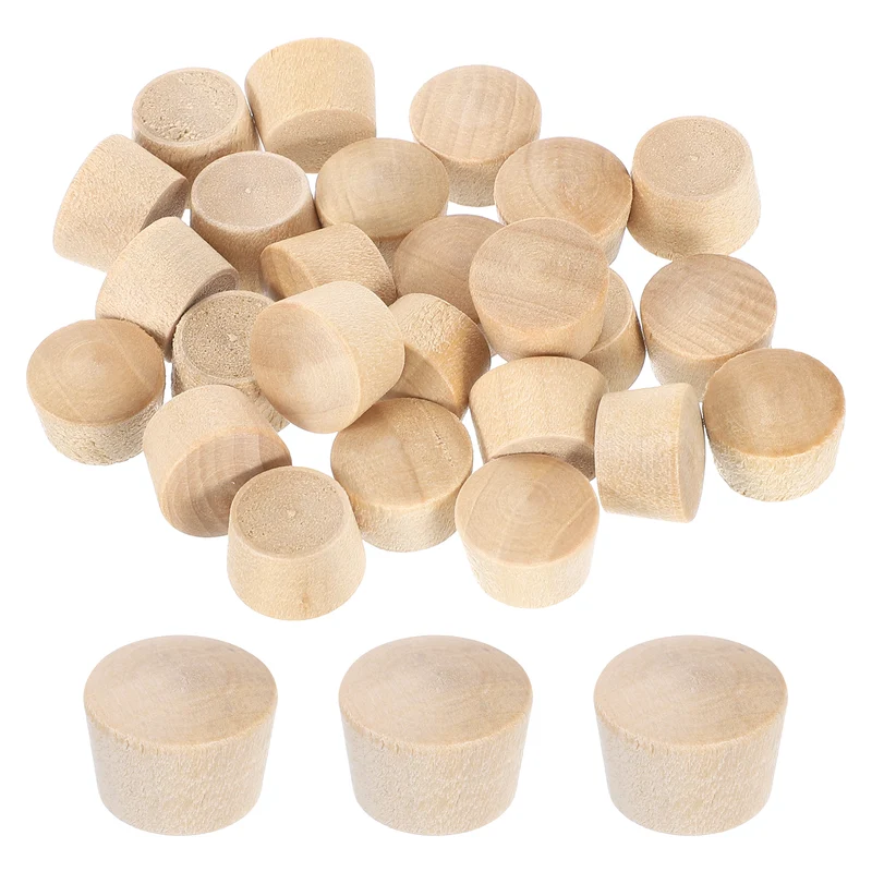 56Pcs Wood Button Plugs, 11.5mm/0.45" Hardwood Screw Hole Plug for Woodworking