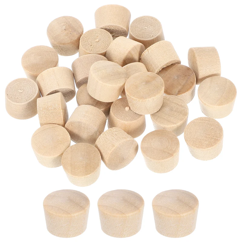 56Pcs Wood Button Plugs, 11mm/0.43" Hardwood Screw Hole Plug for Woodworking