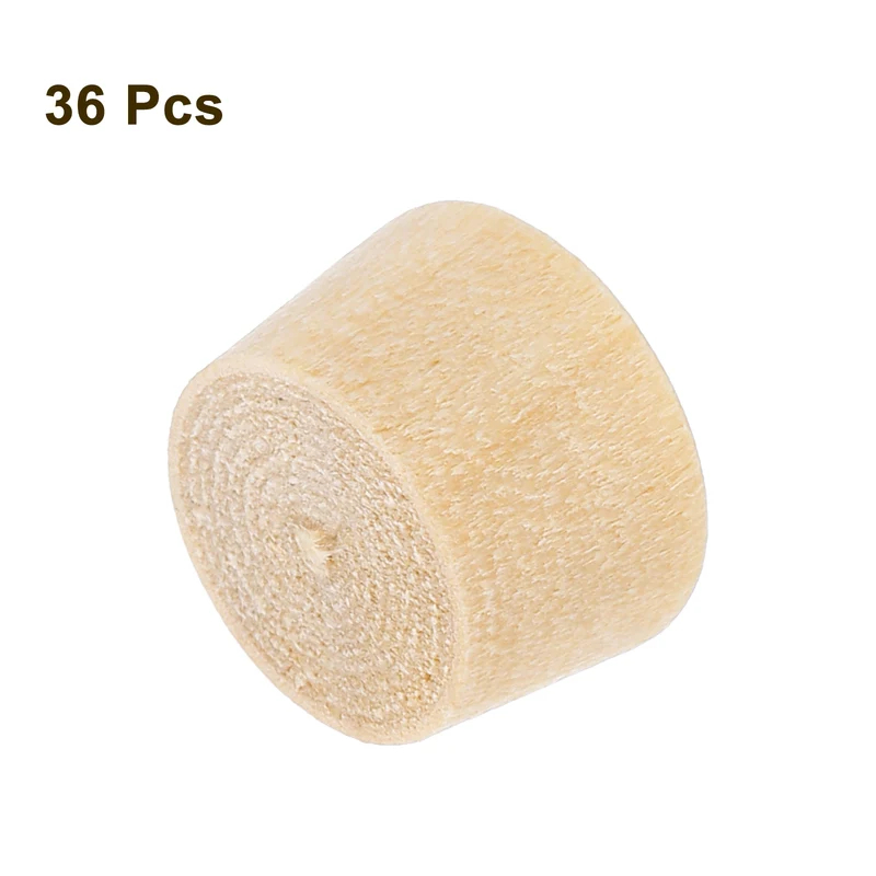 36Pcs Wood Button Plugs, 11mm/0.43" Hardwood Screw Hole Plug for Woodworking