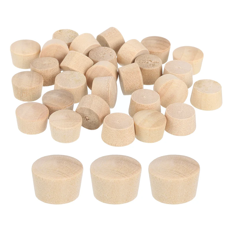 60Pcs Wood Button Plugs, 11.5mm/0.45" Hardwood Screw Hole Plug for Woodworking