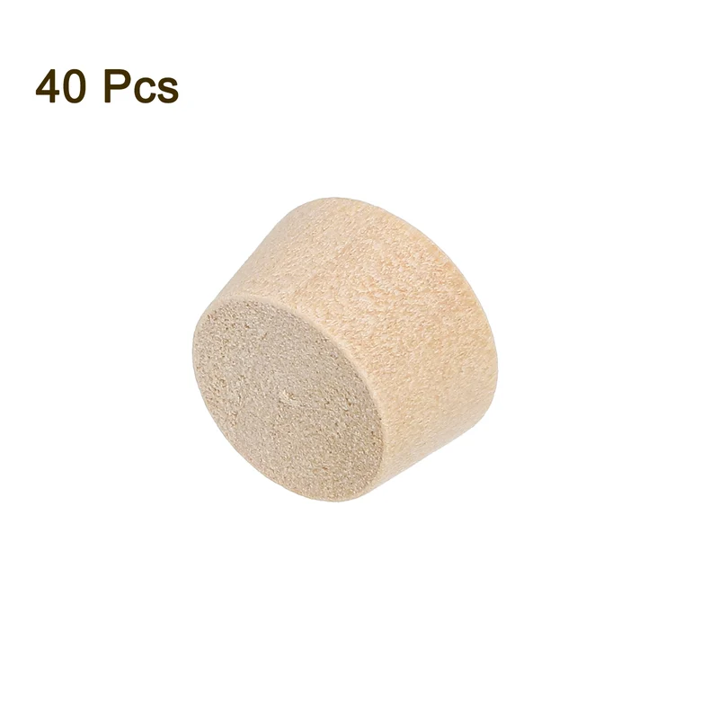 40Pcs Wood Button Plugs, 11.5mm/0.45" Hardwood Screw Hole Plug for Woodworking