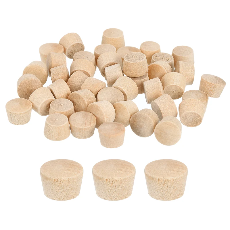 120Pcs Wood Button Plugs, 10mm/0.39" Hardwood Screw Hole Plug for Woodworking