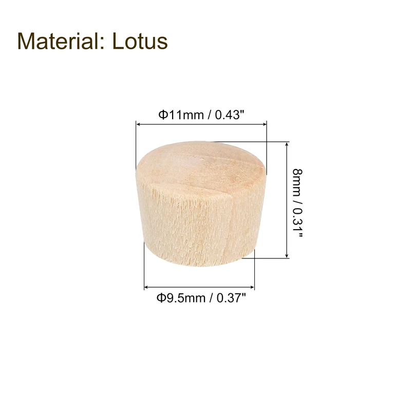 120Pcs Wood Button Plugs, 9.5mm/0.37" Hardwood Screw Hole Plug for Woodworking