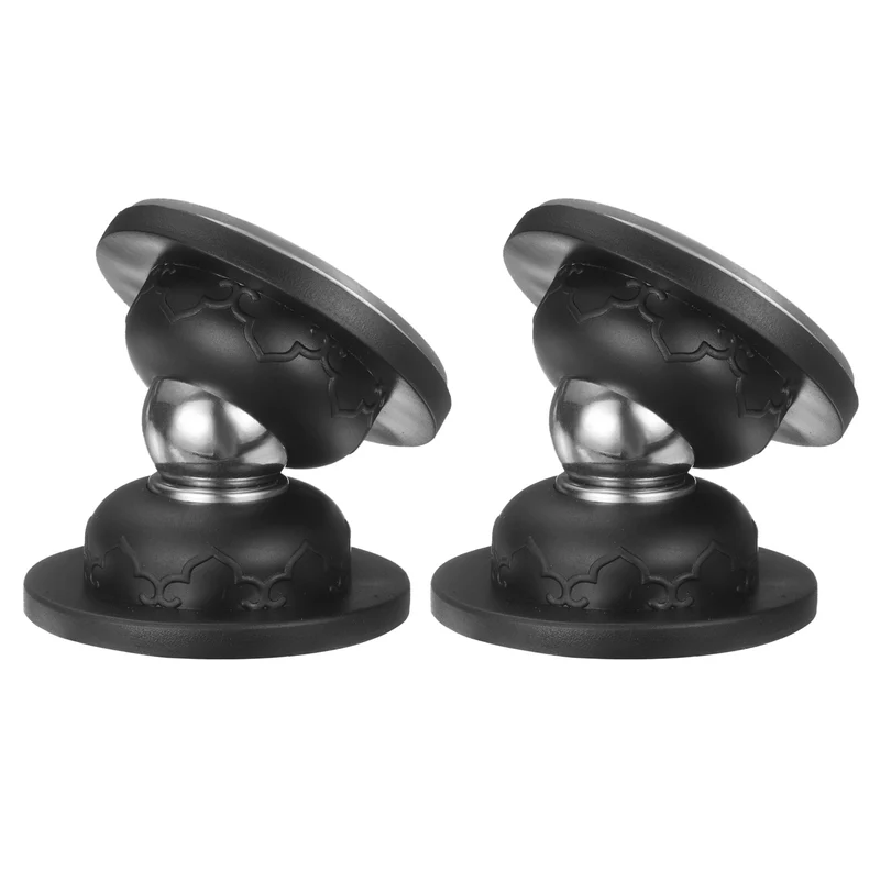2Pcs 1.9" Magnetic Door Stoppers Silicone Door Stop with Adhesive Black)