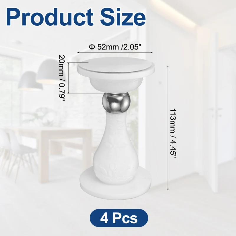 4Pcs 3.5" Magnetic Door Stoppers, Silicone Door Stop with Adhesive, White