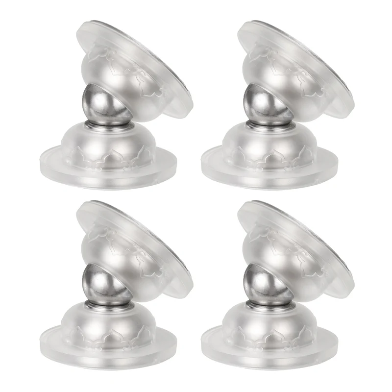 4Pcs 1.9" Magnetic Door Stoppers Silicone Door Stop with Adhesive Transparent