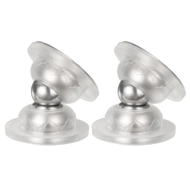 2Pcs 1.9" Magnetic Door Stoppers Silicone Door Stop with Adhesive Transparent
