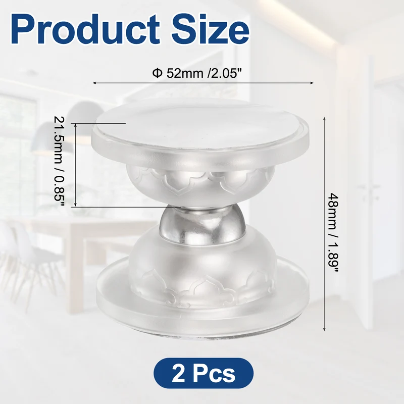 2Pcs 1.9" Magnetic Door Stoppers Silicone Door Stop with Adhesive Transparent
