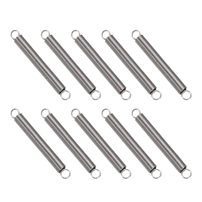 Extension Spring 10pcs Wire Dia 0.02" OD 0.16" Free Length 1.6"