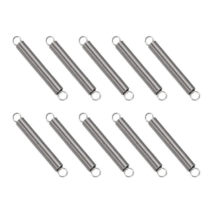 Extension Spring 10pcs Wire Dia 0.02" OD 0.16" Free Length 1.4"