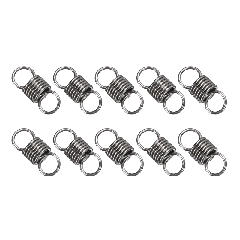 Extension Spring 10pcs Wire Dia 0.02" OD 0.16" Free Length 0.4"