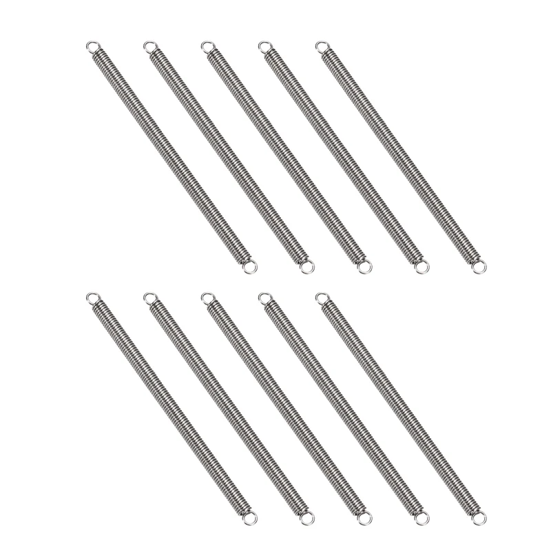 Extension Spring 10pcs Wire Dia 0.02" OD 0.12" Free Length 2.4"