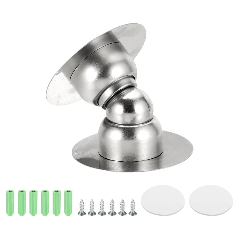 1.9" Magnetic Door Stoppers Wall Floor Mounted Door Catch Holder Silver]