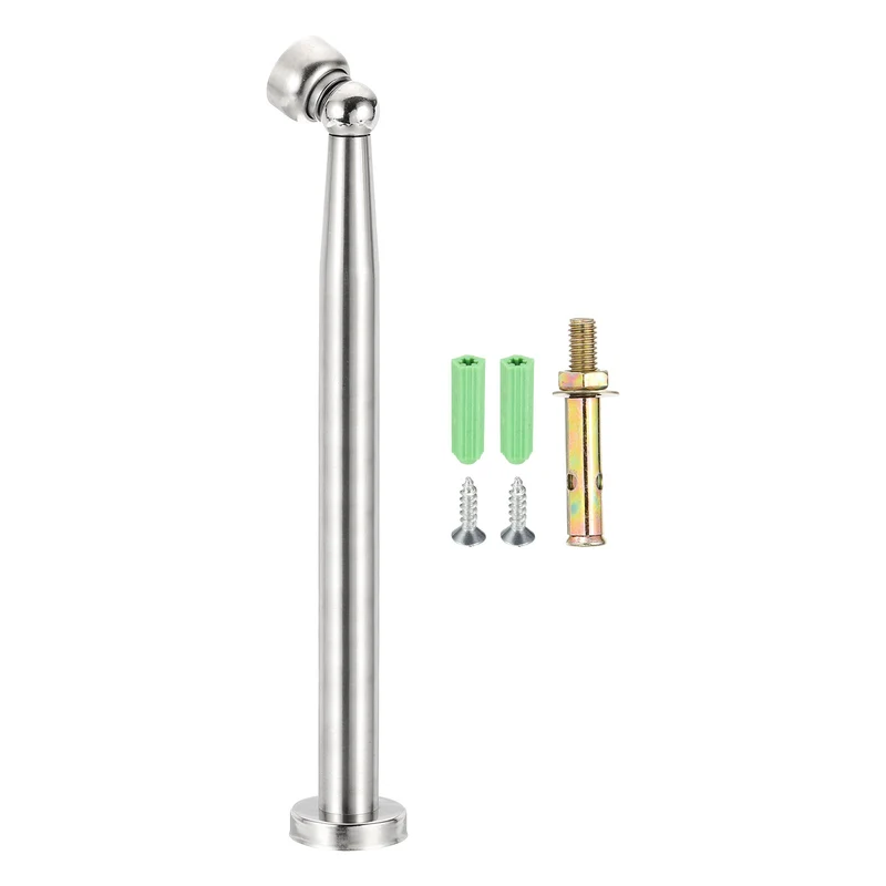 11.4" Magnetic Door Stoppers, Wall Floor Mounted Door Catch Holder, Silver