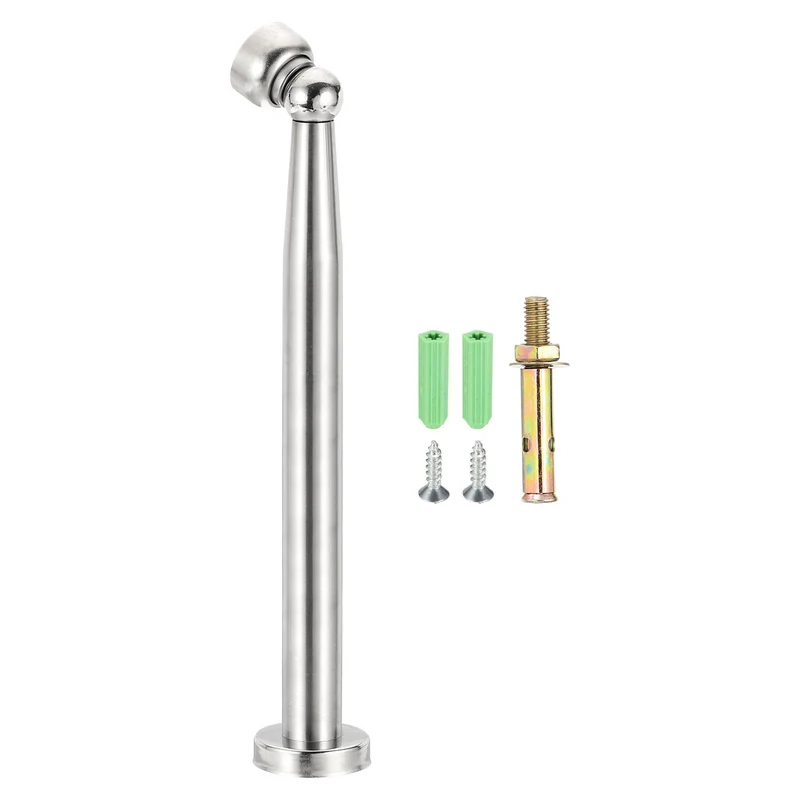 10.6" Magnetic Door Stoppers, Wall Floor Mounted Door Catch Holder, Silver