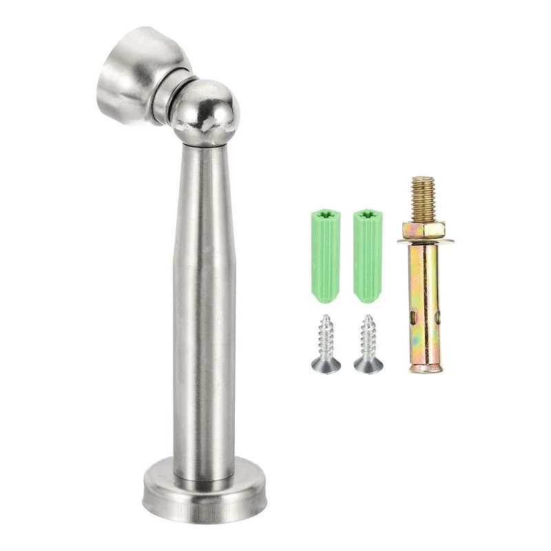 6.5" Magnetic Door Stoppers Wall Floor Mounted Door Catch Holder Silver]