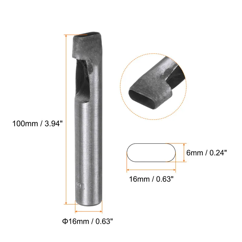 Leather Oval Hole Punch 16x6mm Belt Hole Puncher for Leather Crafting