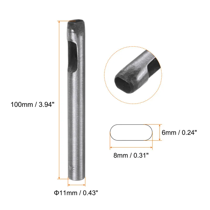 Leather Oval Hole Punch 8x6mm Belt Hole Puncher Oblong Hollow Punching Cutting Tool for Leather Crafting, Watch Band, Strap, Cloth, Gaskets