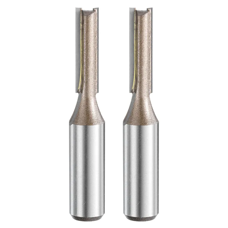2pcs Straight Router Bit 1/2 Shank 5/16" Cutting Dia 2 Flutes 1.18" YG6 Carbide